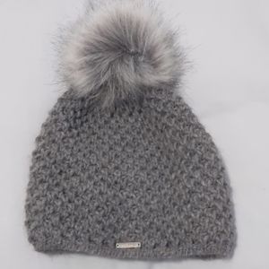 Grey Pom-Pom Hat